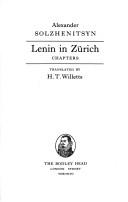 Cover of Lenin in Zurich by Alexander Solzhenitsyn